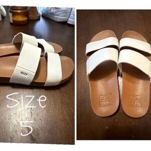 Reef White and Tan Women's Sandals